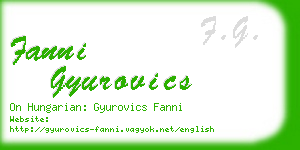 fanni gyurovics business card